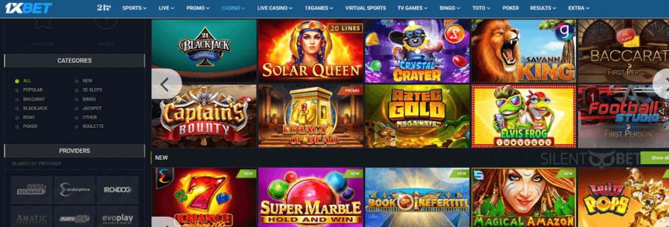 0xBet casino interface